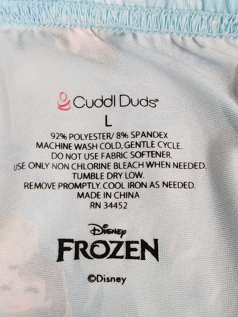 Disney Frozen By Cuddl Duds Girls Large Blue Pull On Pajama Pants